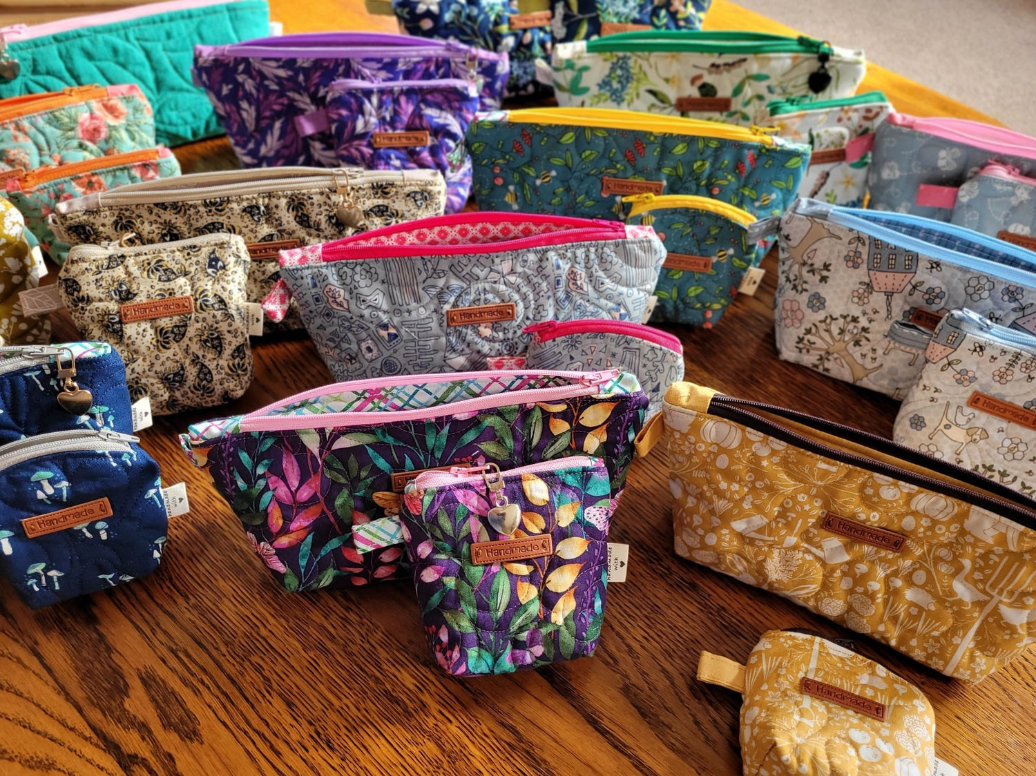 handmade quilted bags in fun cotton prints, made in small batches