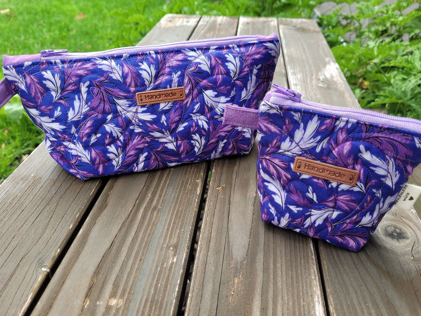 quilted zipper pouches