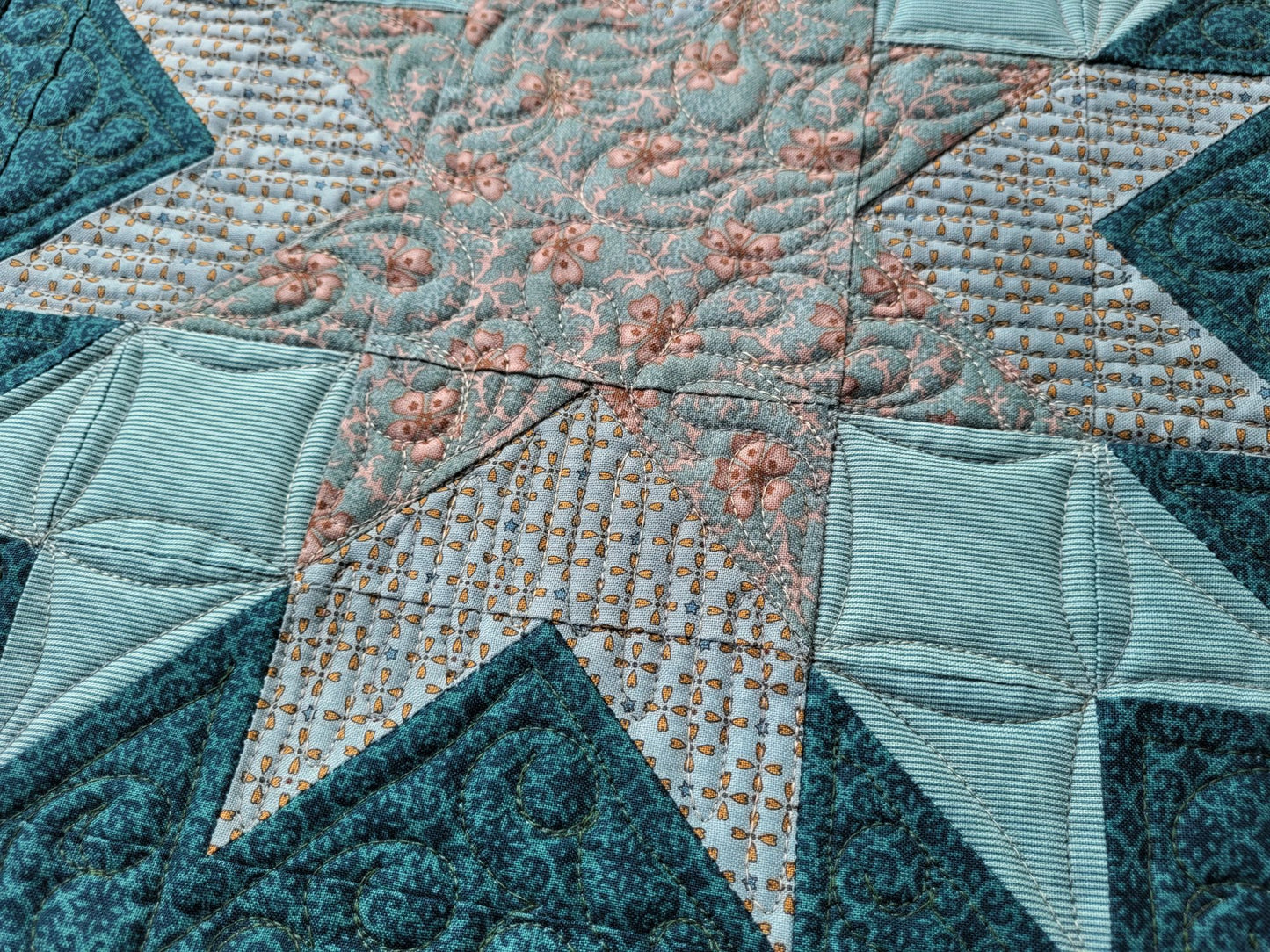 Teal Star Mini Quilt