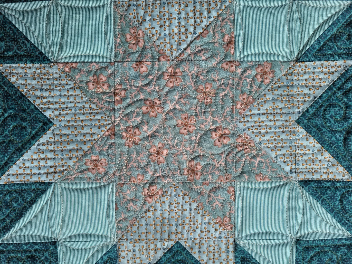 Teal Star Mini Quilt