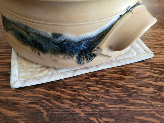 Neutral Hot Mat, abstract ferns