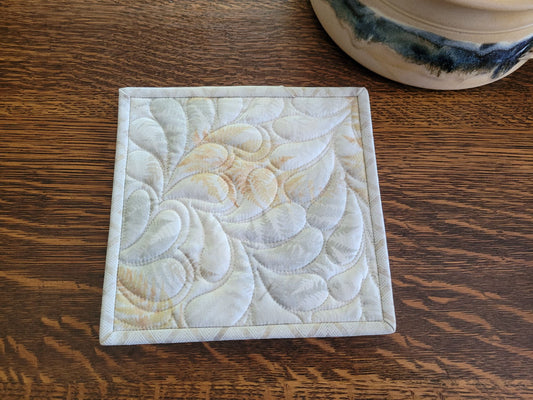 Neutral Hot Mat, abstract ferns