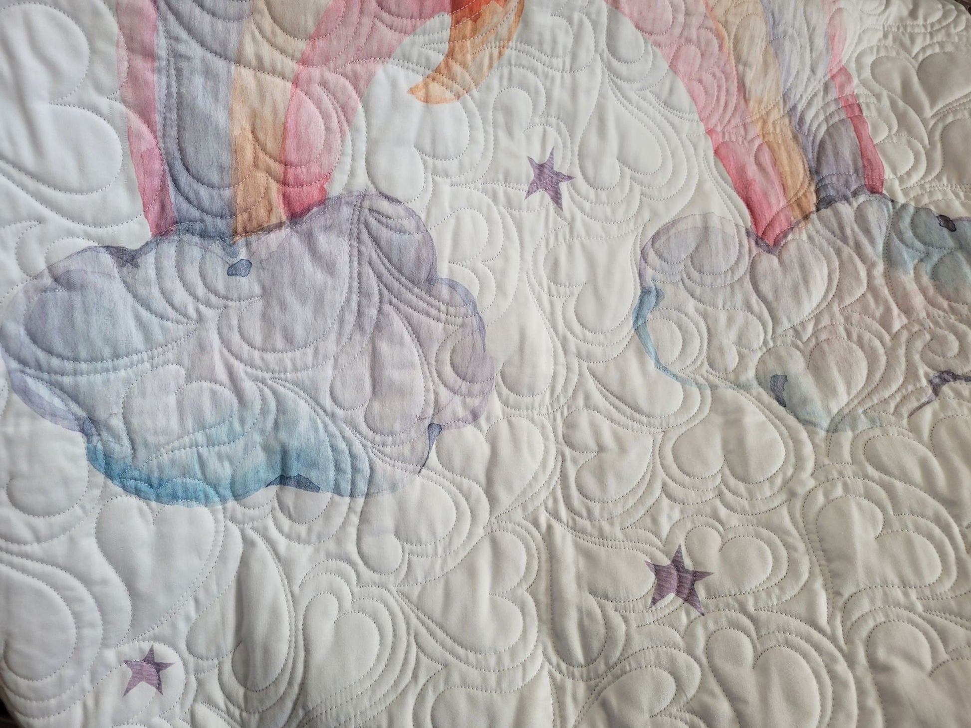 baby quilt stitching detail