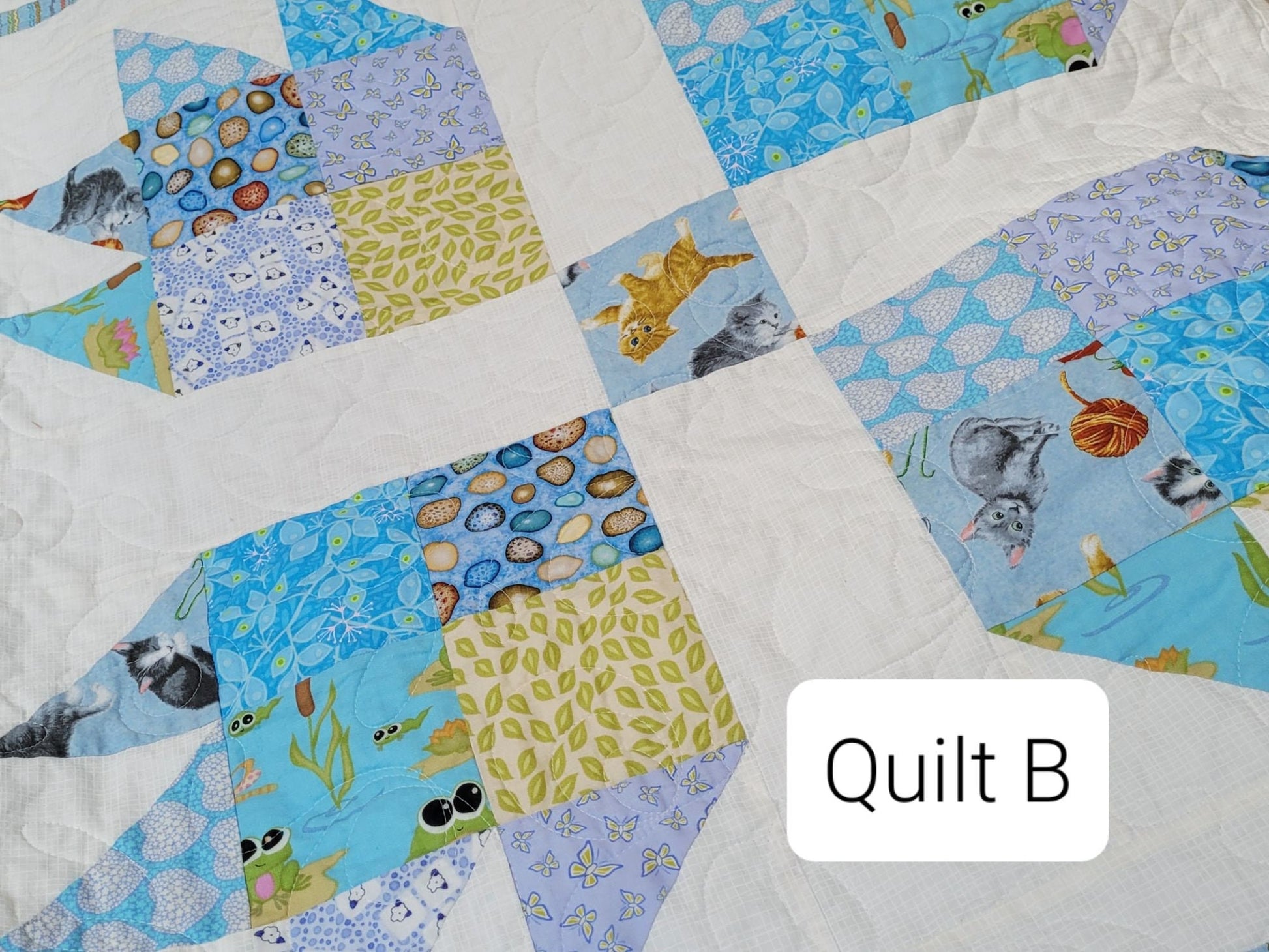 baby quilt with animal theme prints