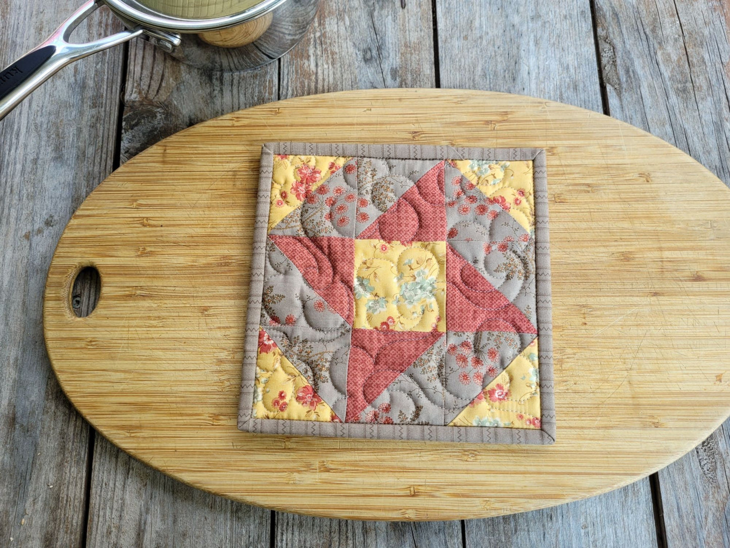 friendship star patchwork hot mat