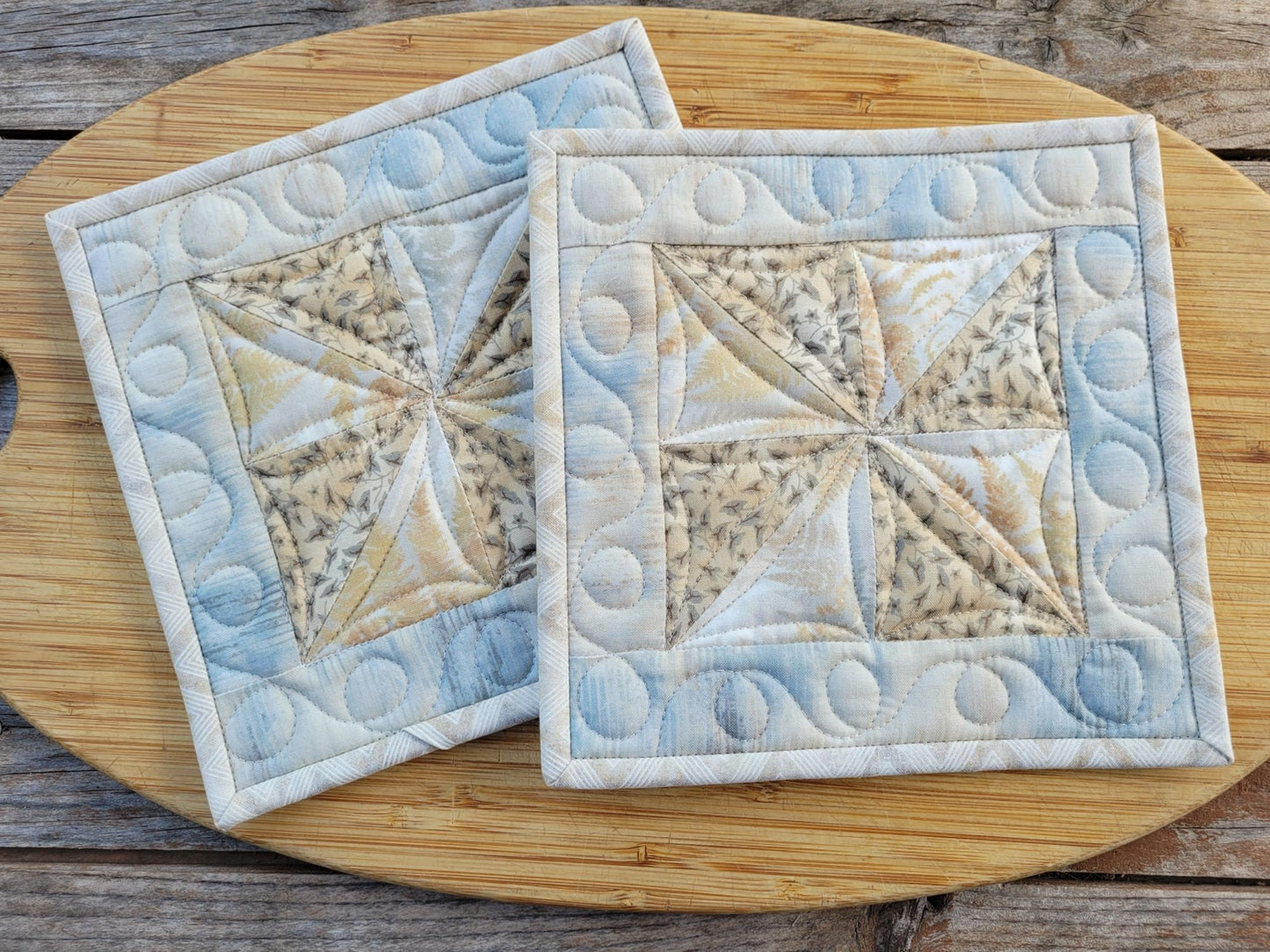 two patchwork hot mats available