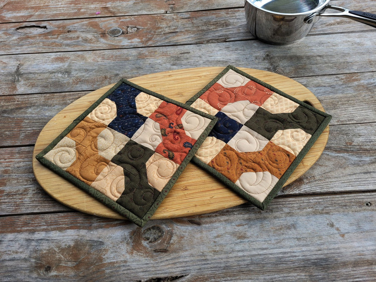 quilted patchwork potholders