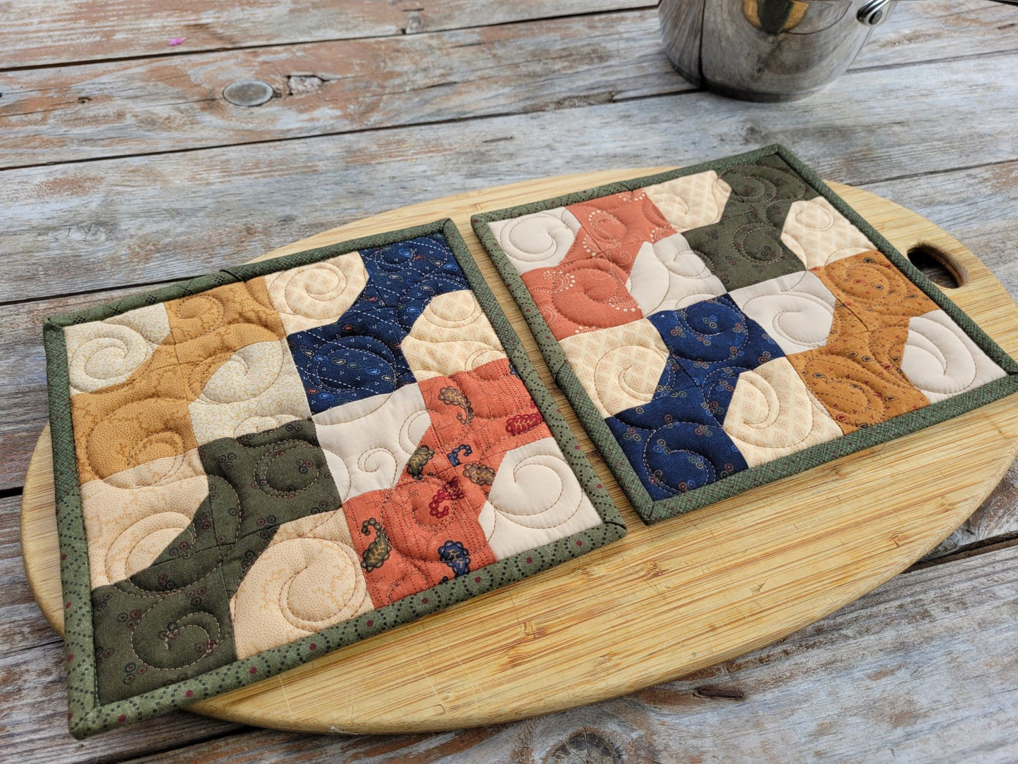 quilted patchwork potholders