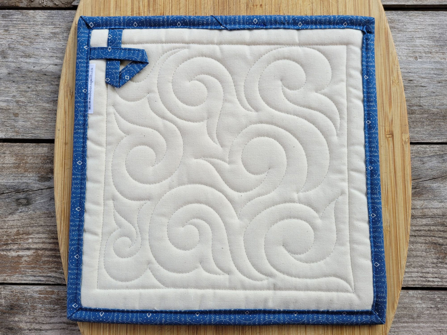 back of quilted hot mat