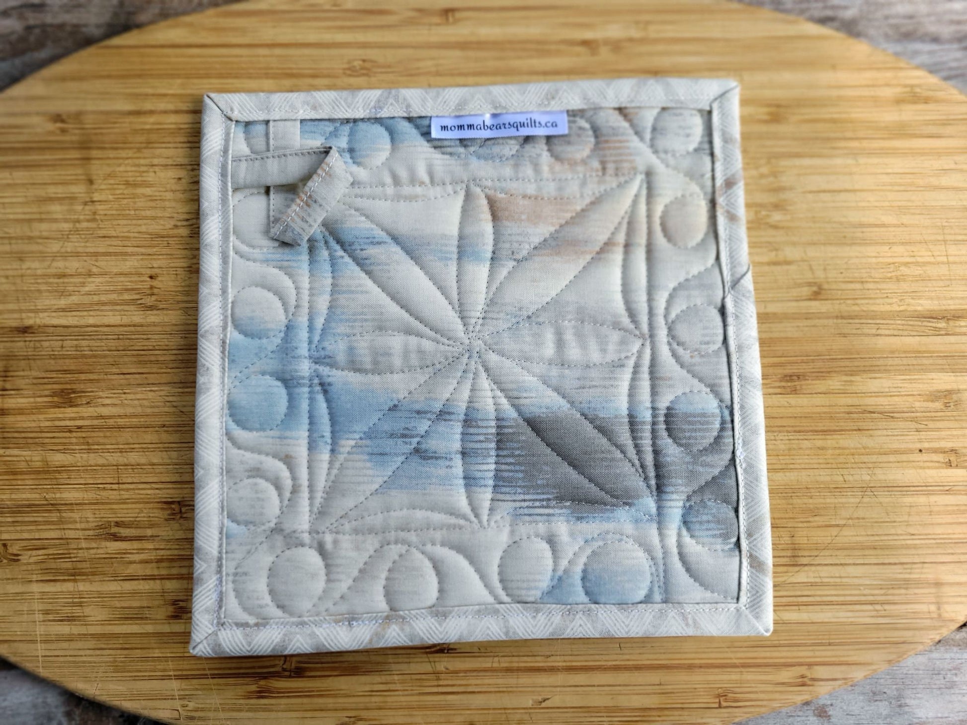 back of quilted hot mat