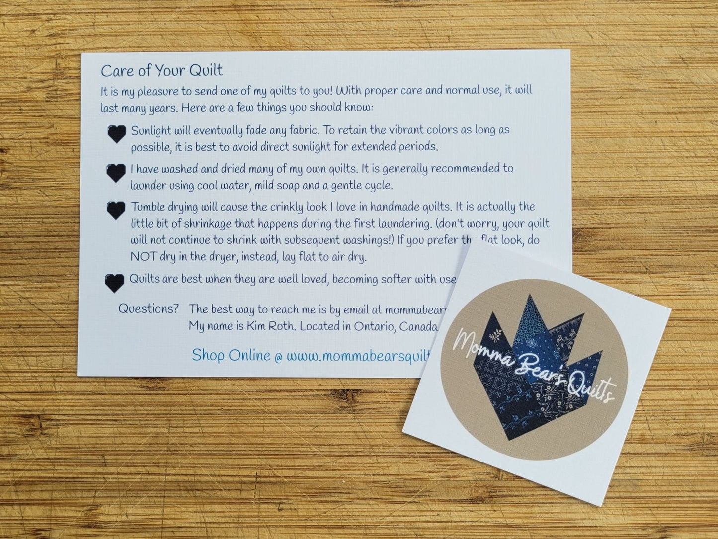 care instructions included