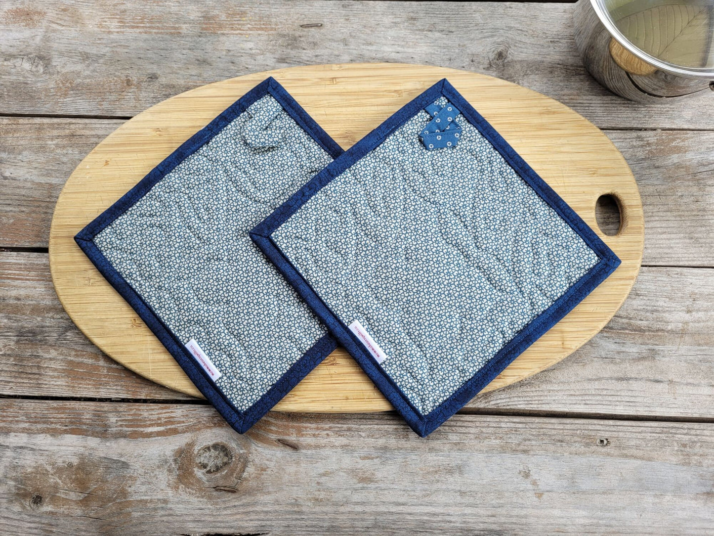 back of quilted potholder