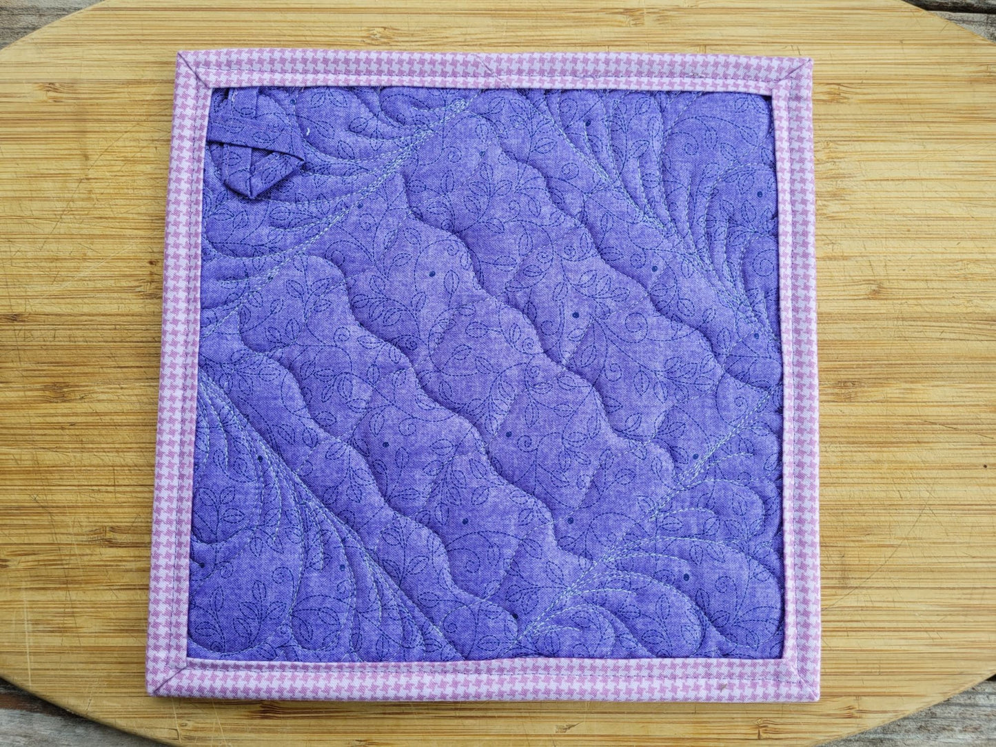back of quilted hot mat