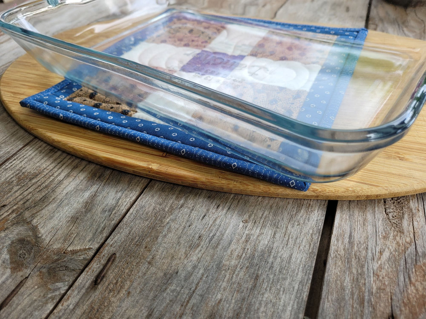 quilted potholder under 13 x 9 casserole