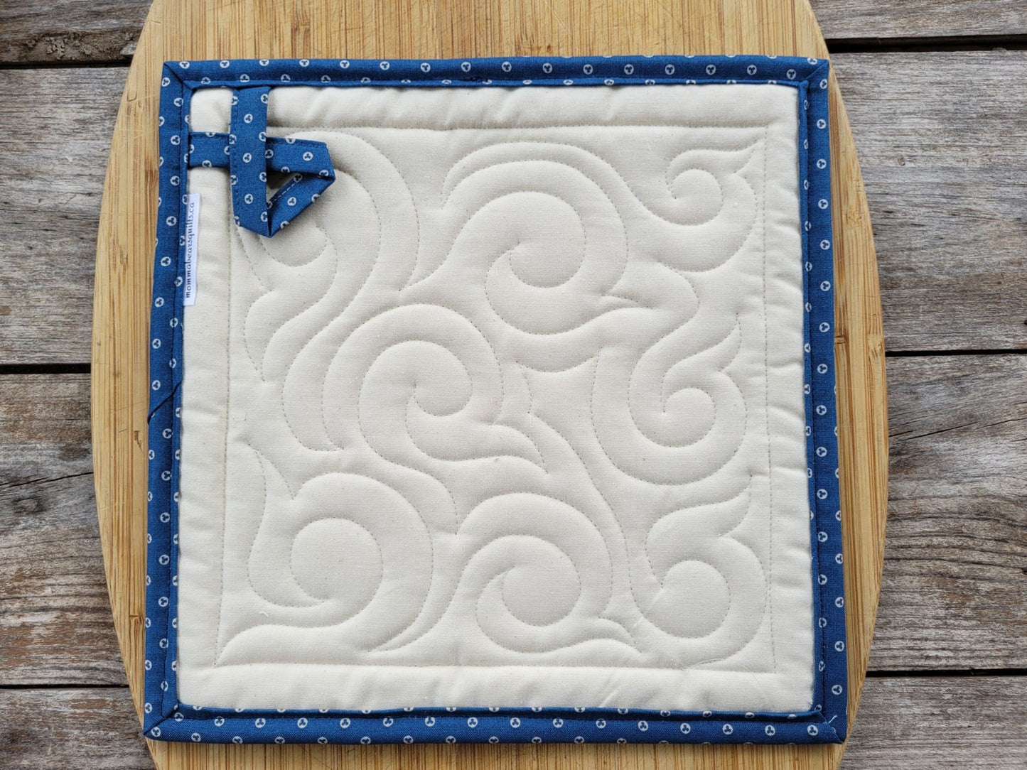 back of quilted potholders