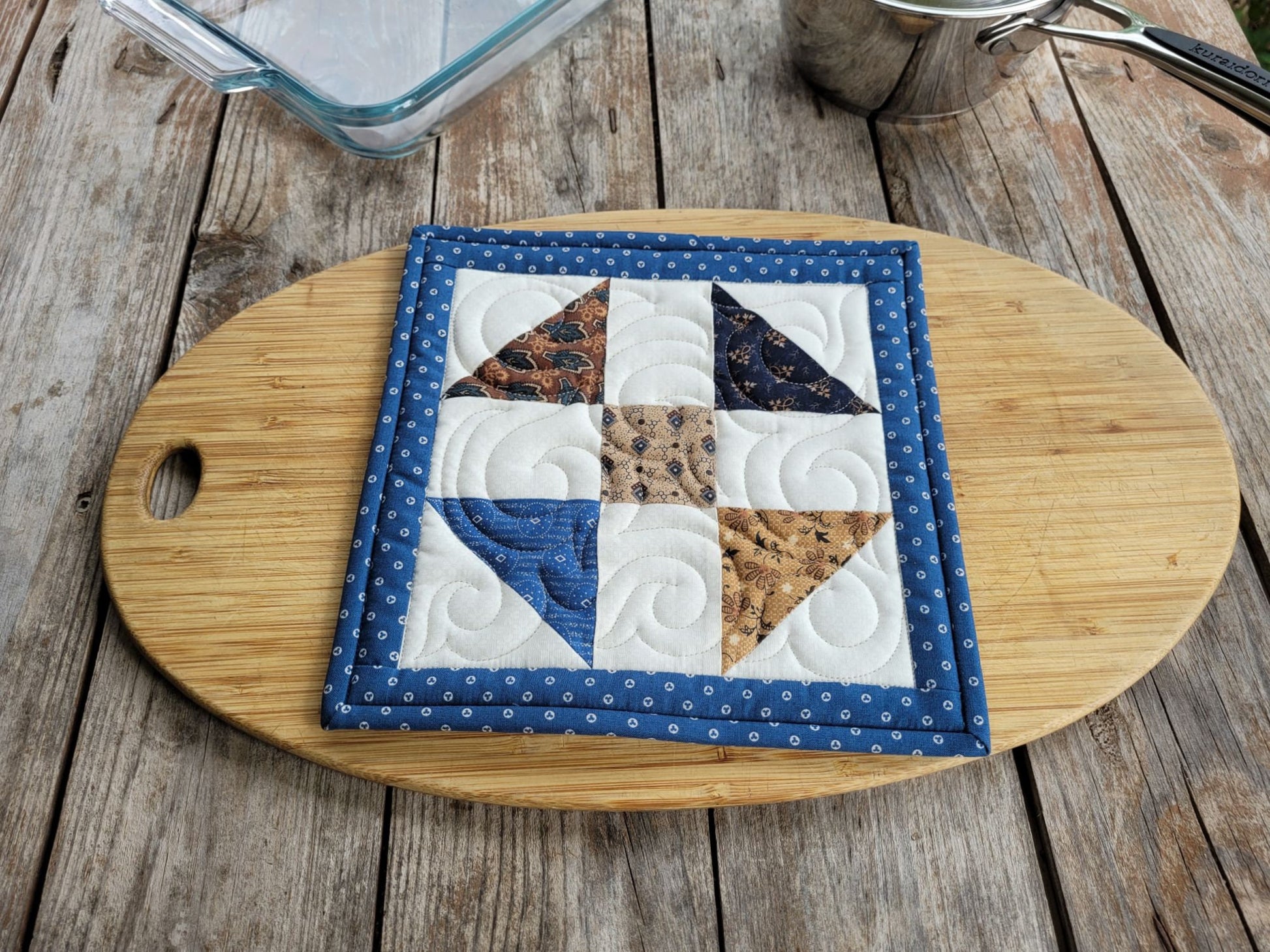 large quilted pot holder