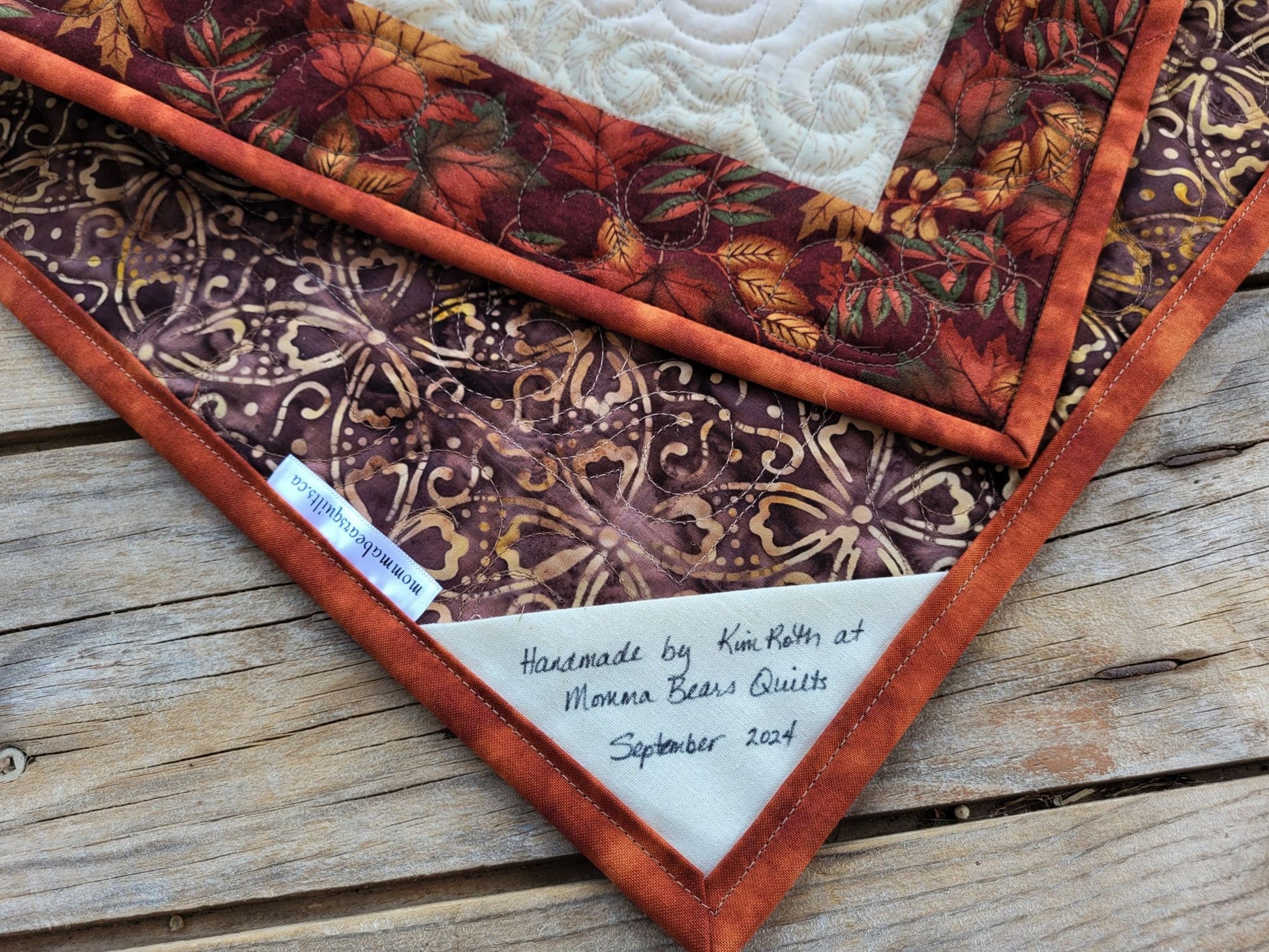 handmade quilt label