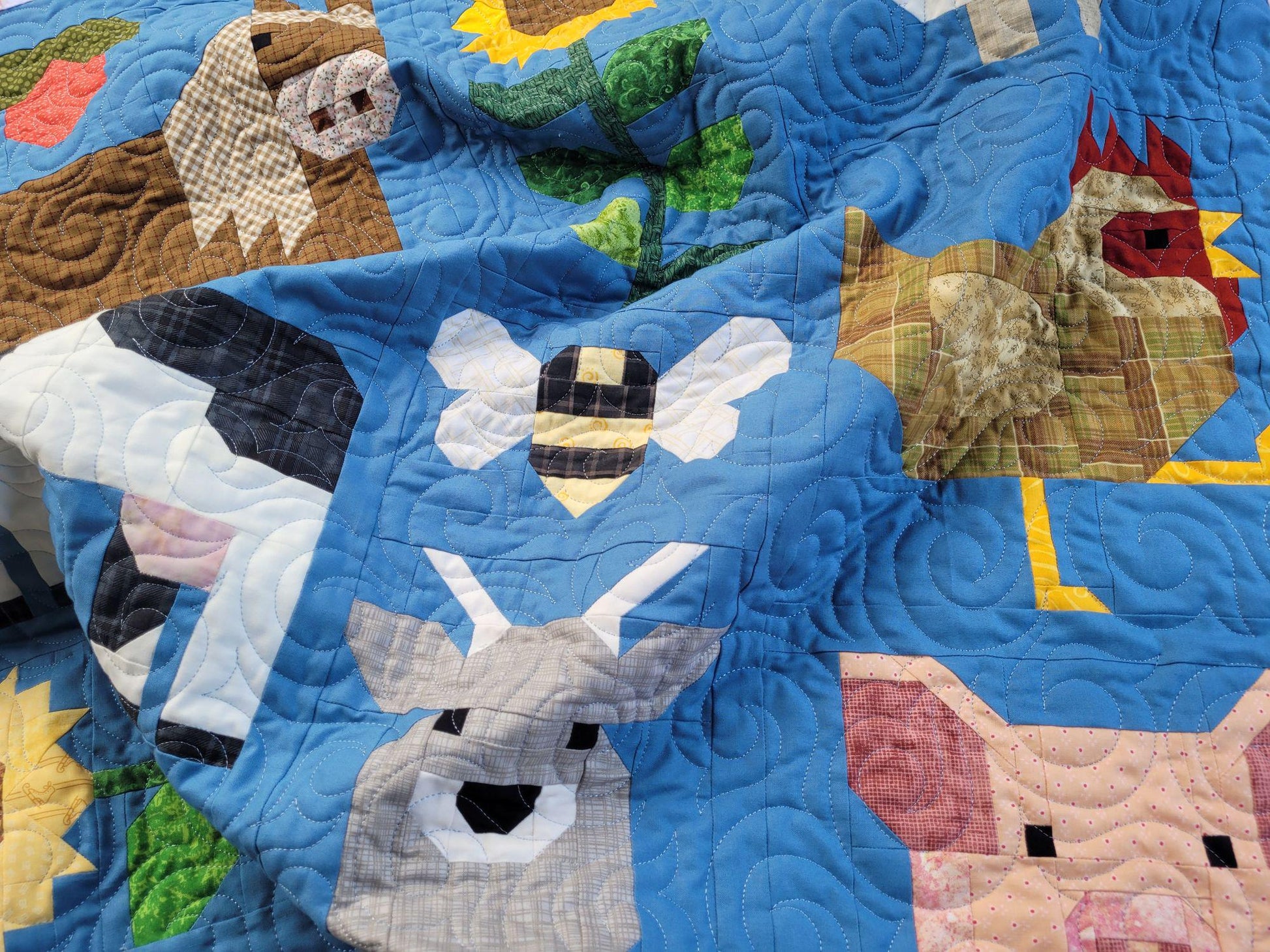 Fab Farm Baby Quilt with Soft Minky Backing