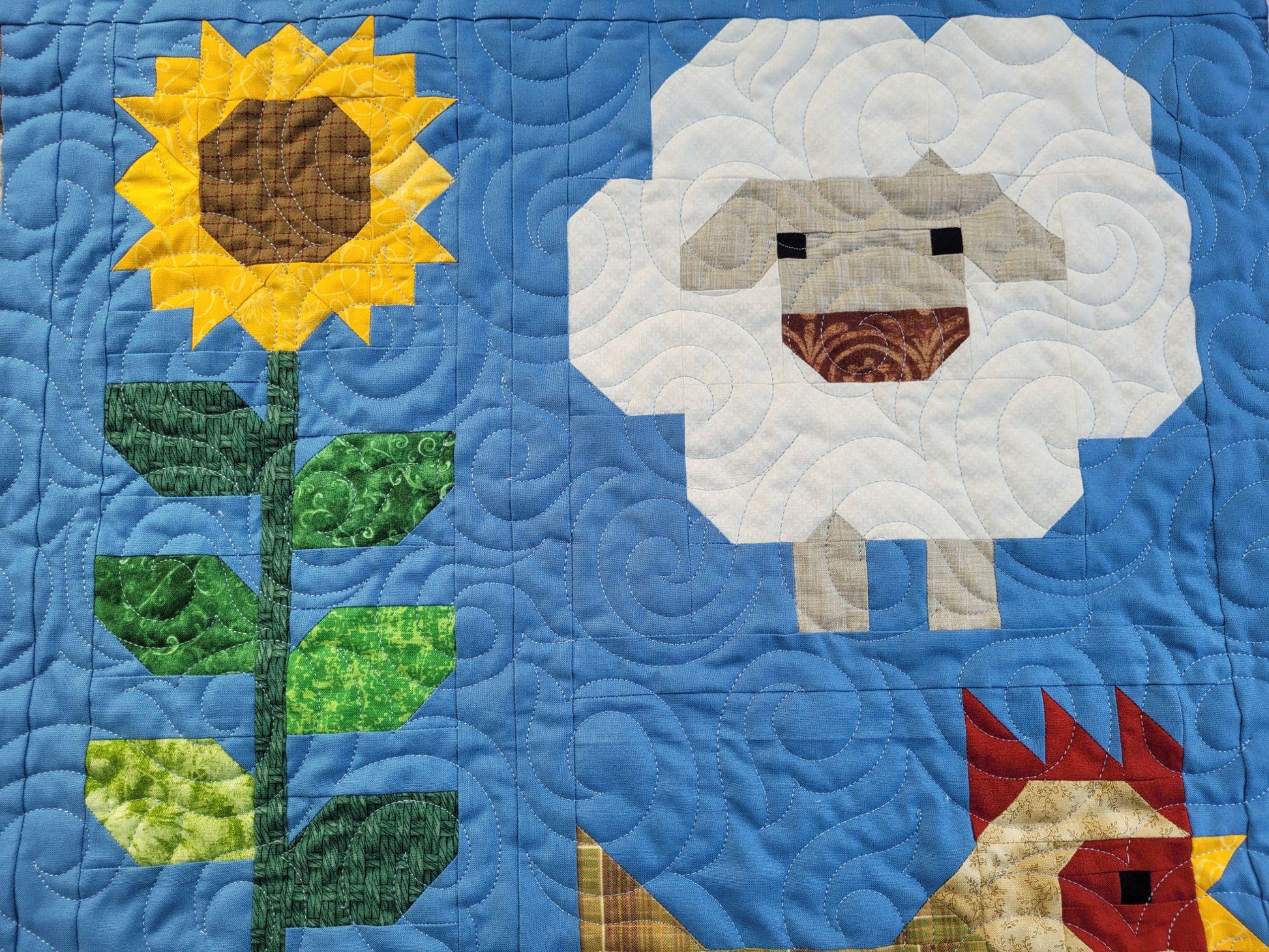 Fab Farm Baby Quilt with Soft Minky Backing