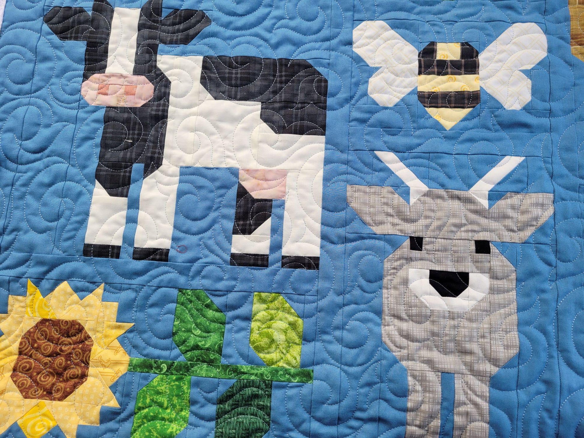 Fab Farm Baby Quilt with Soft Minky Backing