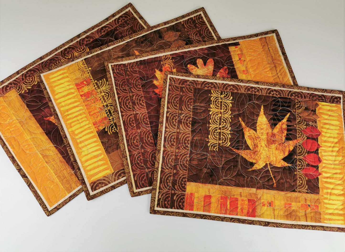 Rustic Placemats with Autumn Leaves