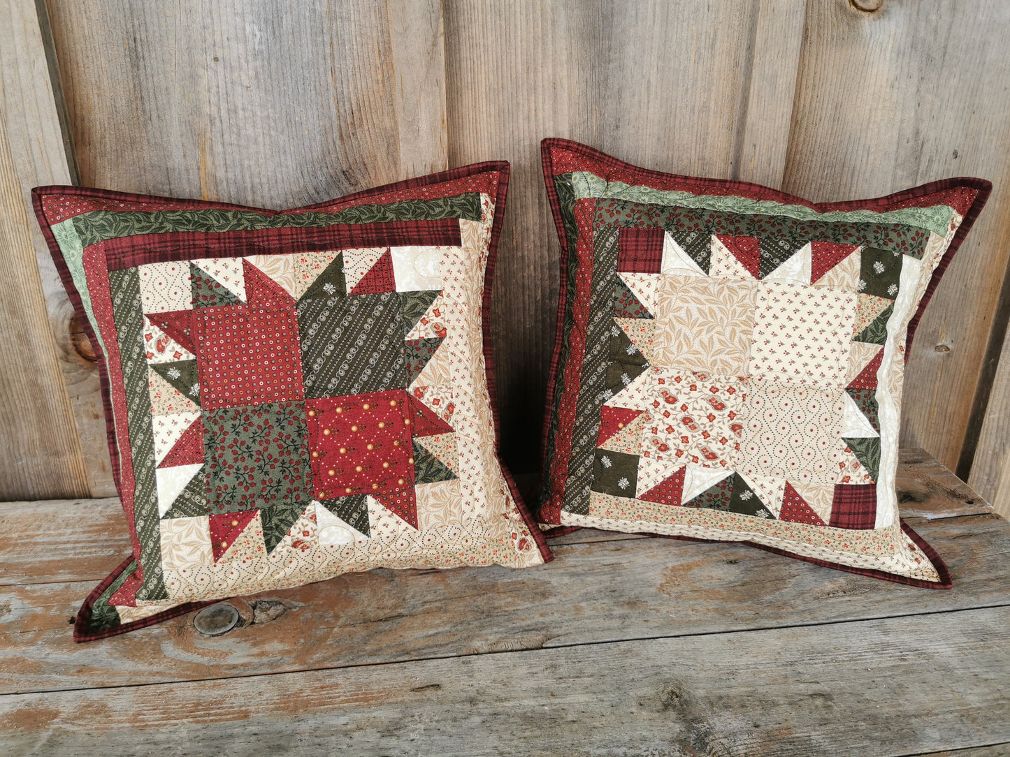 Log Cabin Bear Paw Pillow, 14 inch