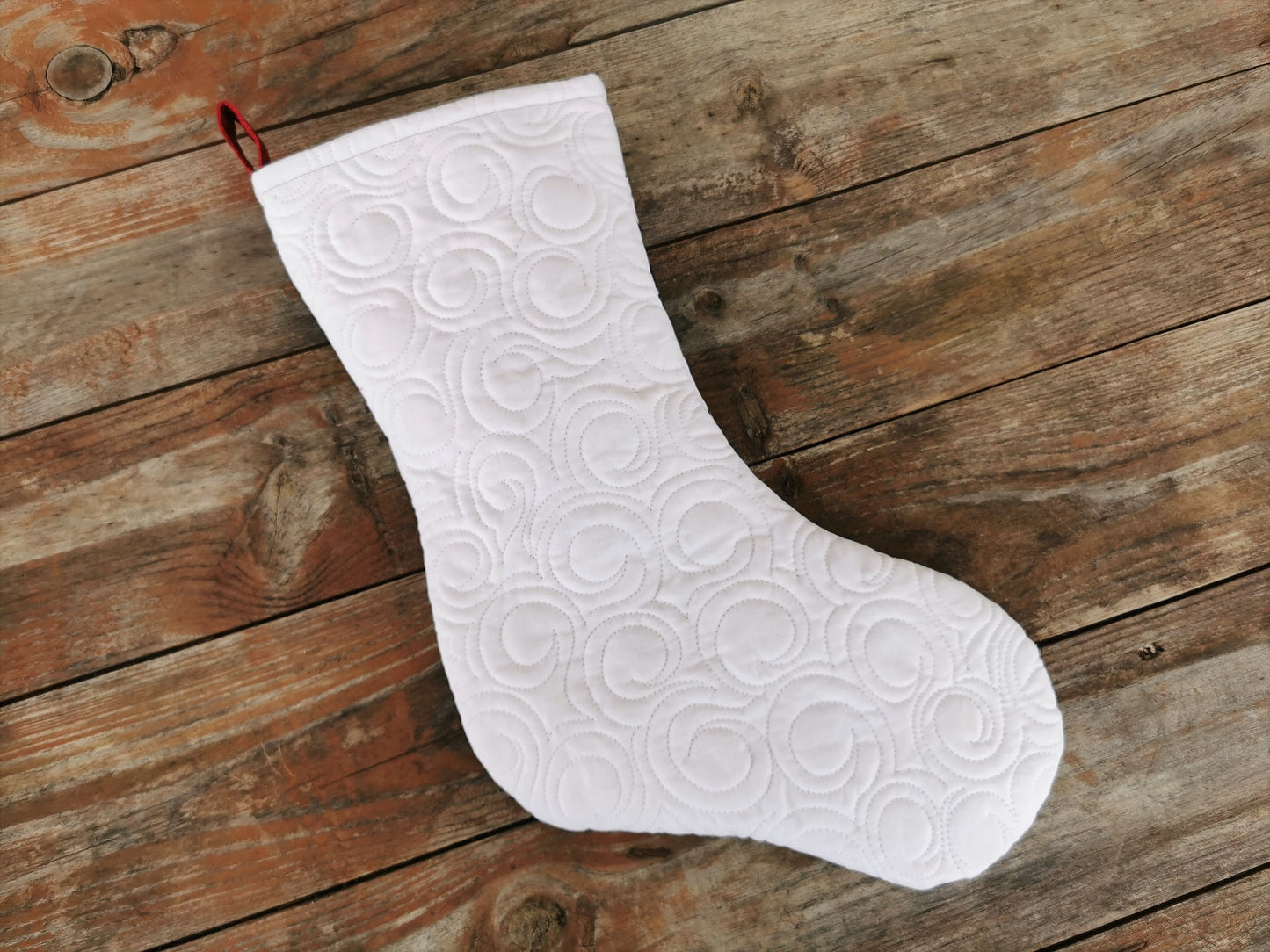 Snow Theme Pinwheel Christmas Stocking