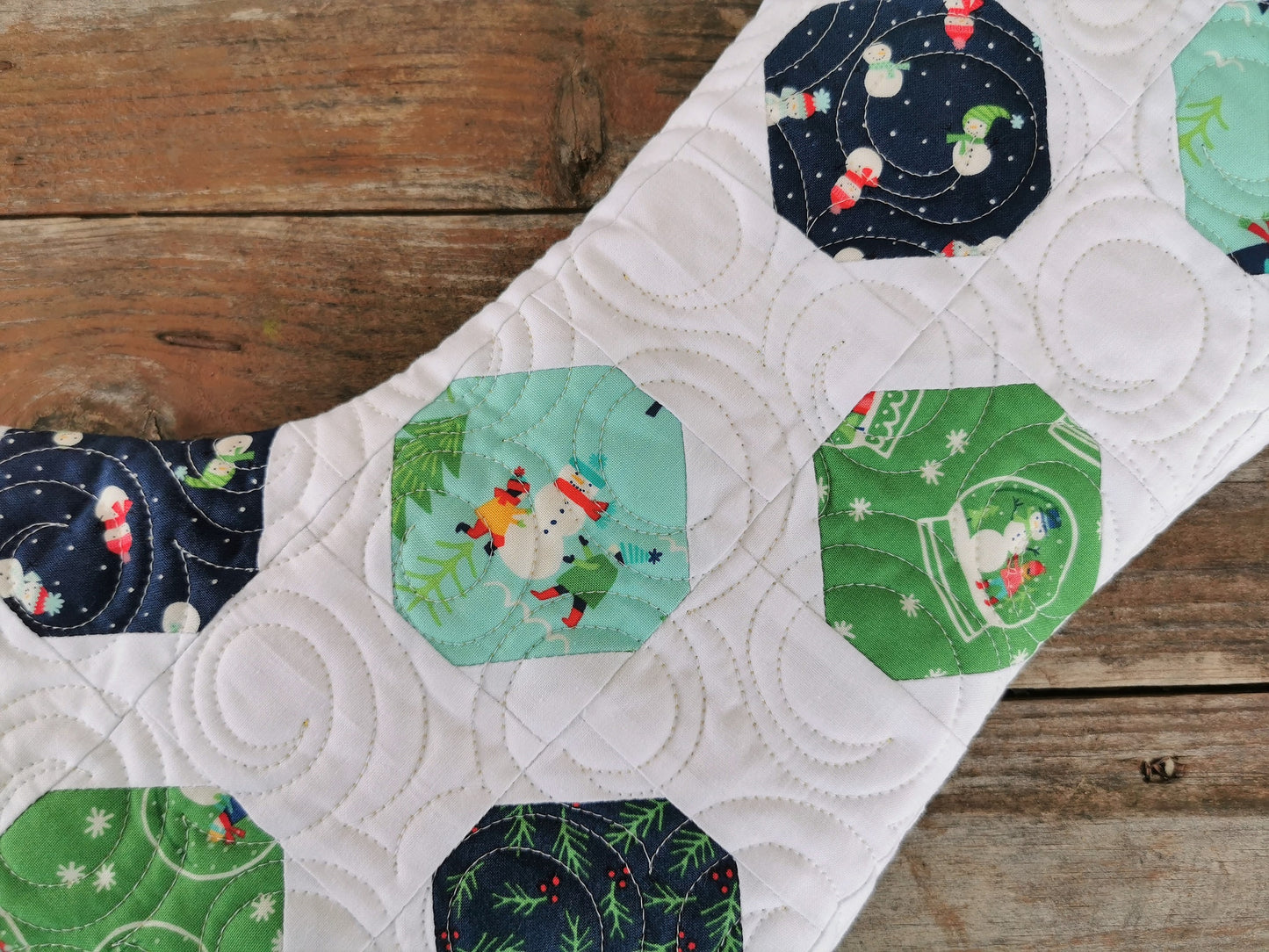 Quilted Snowman Christmas Stocking