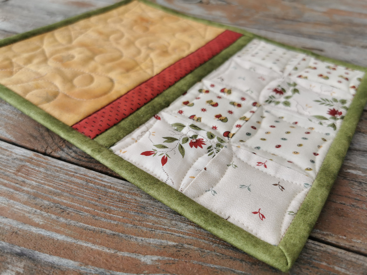 close up view of patchwork squares