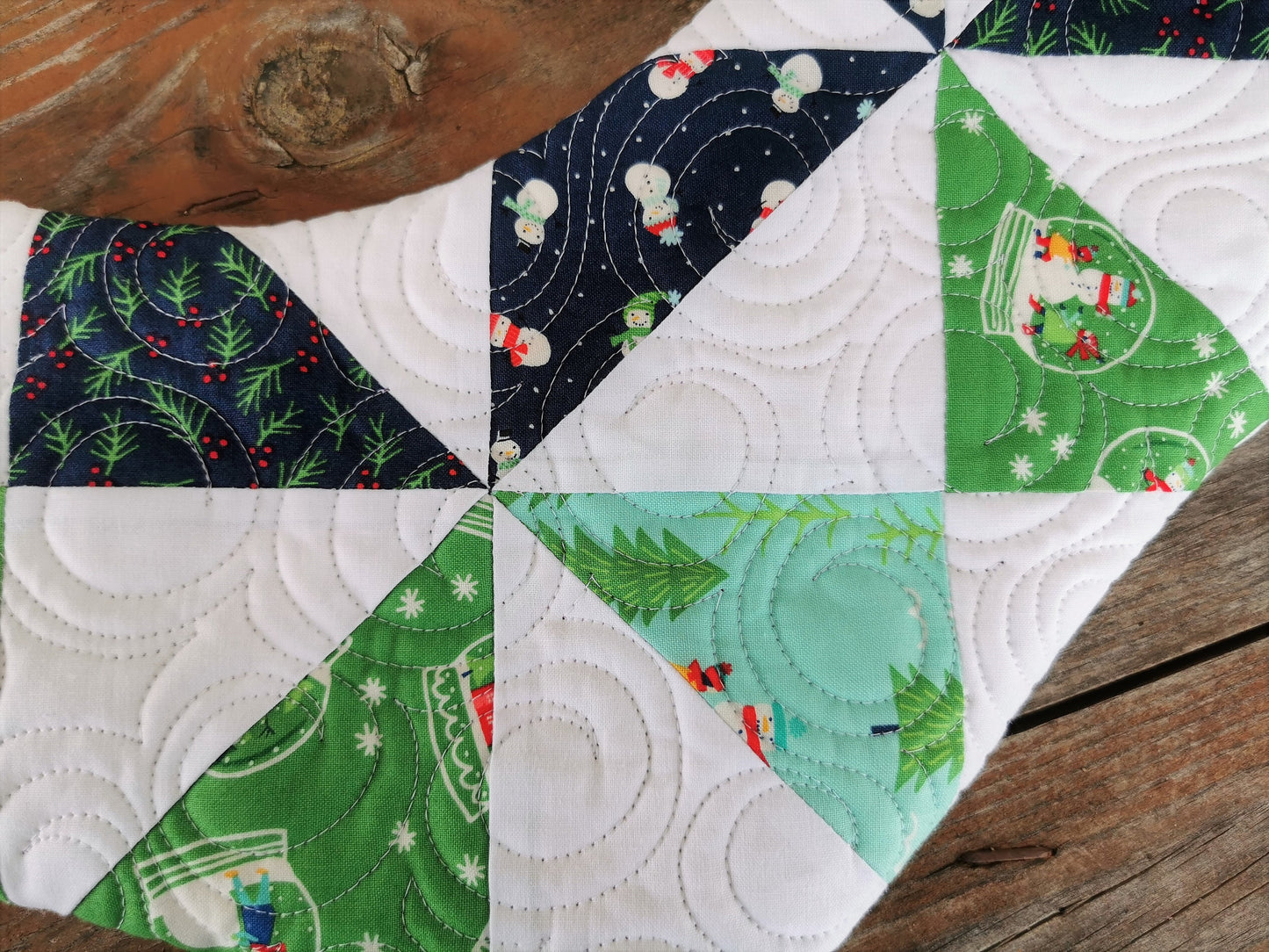 Snow Theme Pinwheel Christmas Stocking