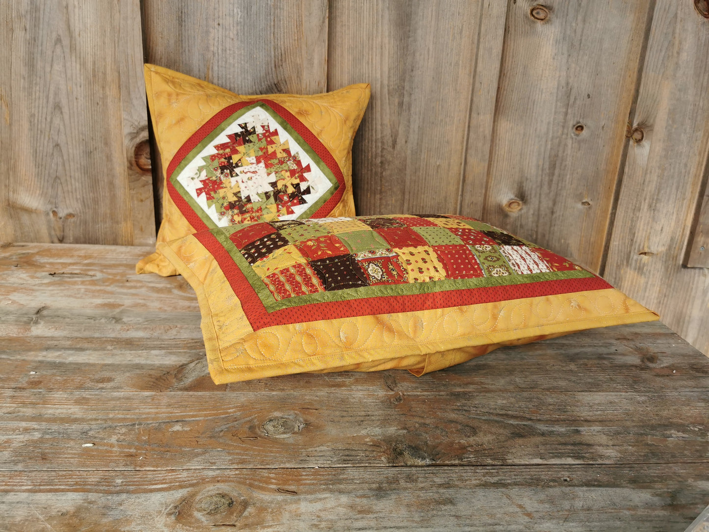 Patchwork Quilted Throw Pillow, 14 x 20 inch