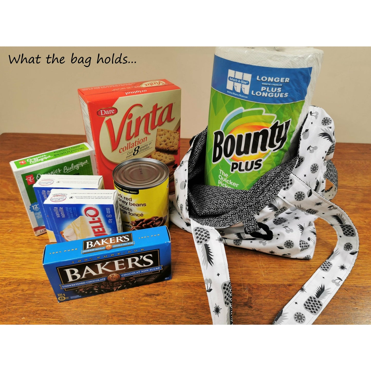 Grey and Blue Tote Bag