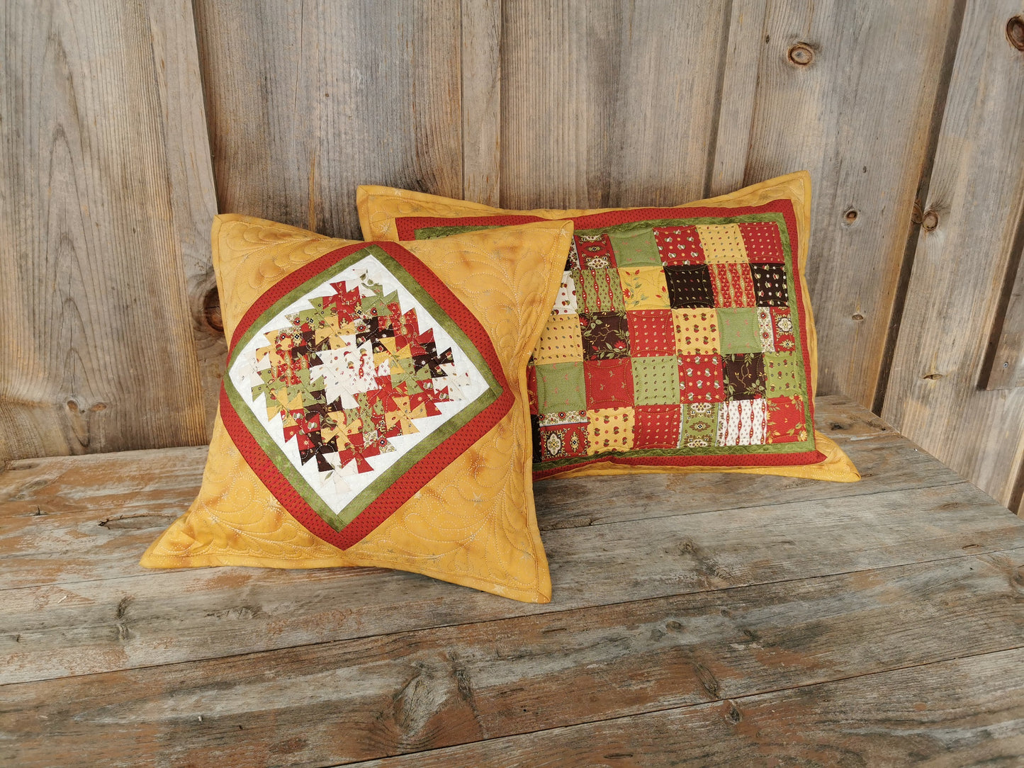 Patchwork Quilted Throw Pillow, 14 x 20 inch