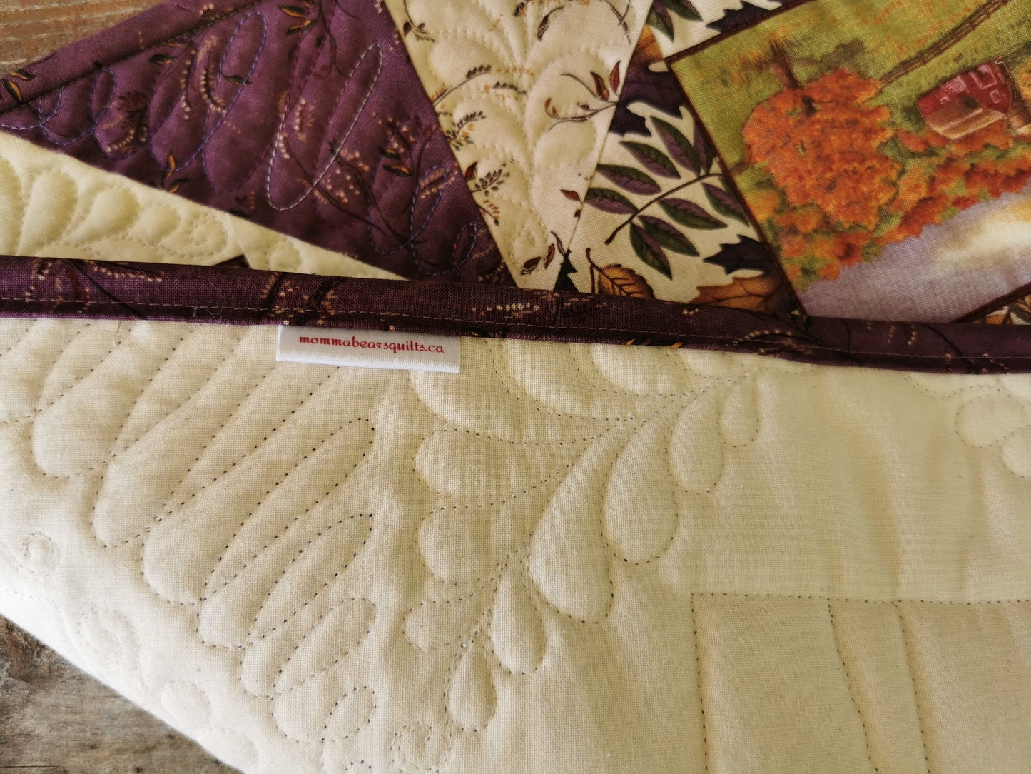 Rustic Country Farm Scene Quilt for Fall, Quilted Table Topper, Autumn Wall Quilt, Farmhouse Decor