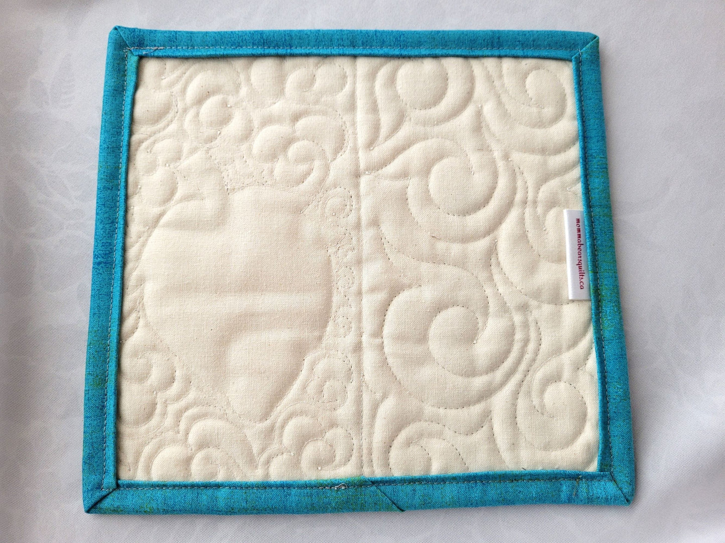 Strawberry Mug Rug Mini Quilt | Quilted Desk Coaster | Mouse Pad