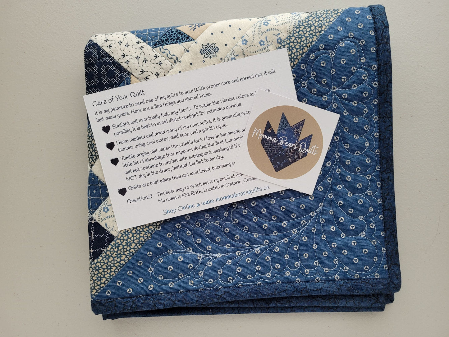 quilted wall hanging with care instructions