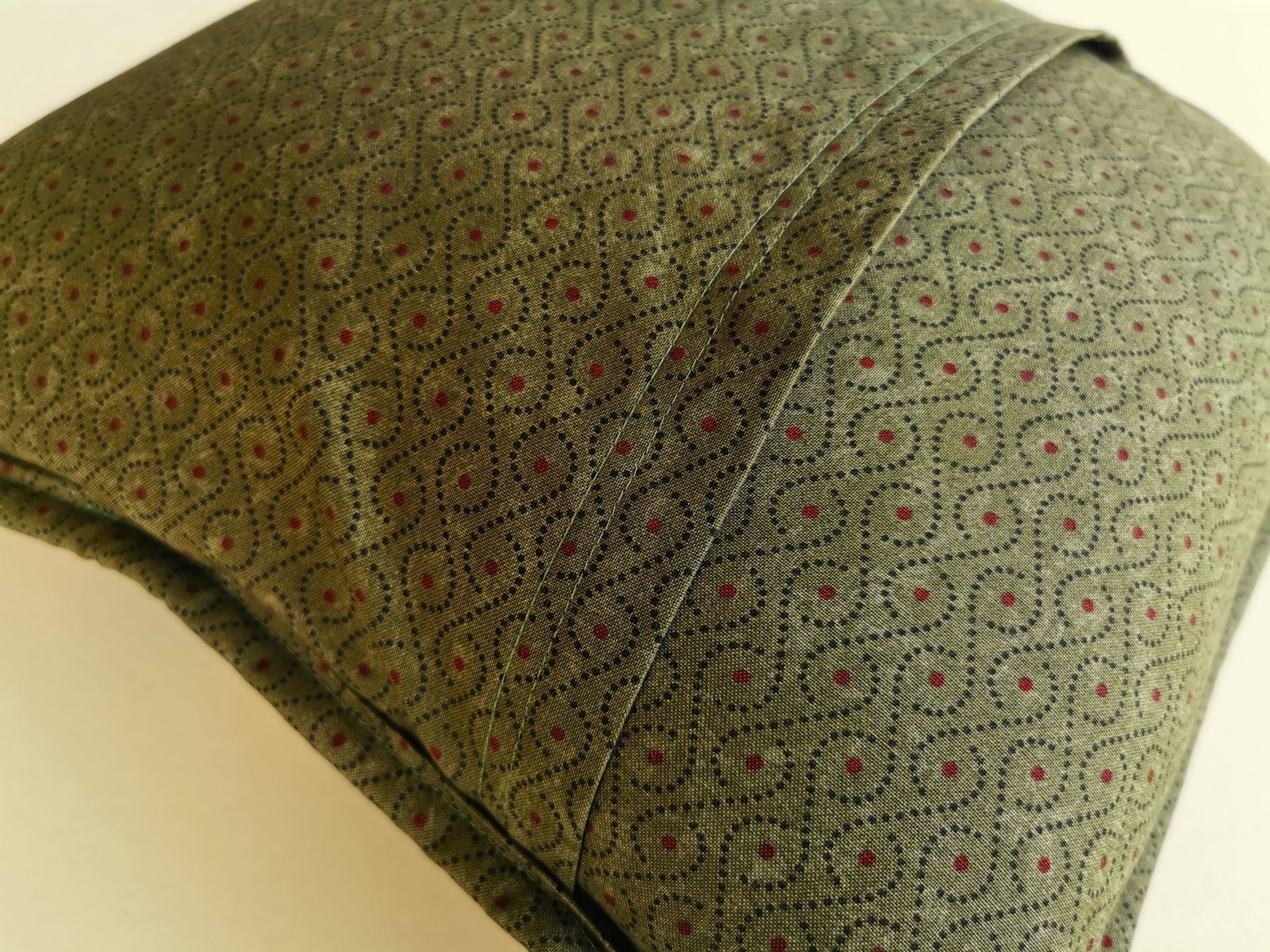 back of quilted pillow