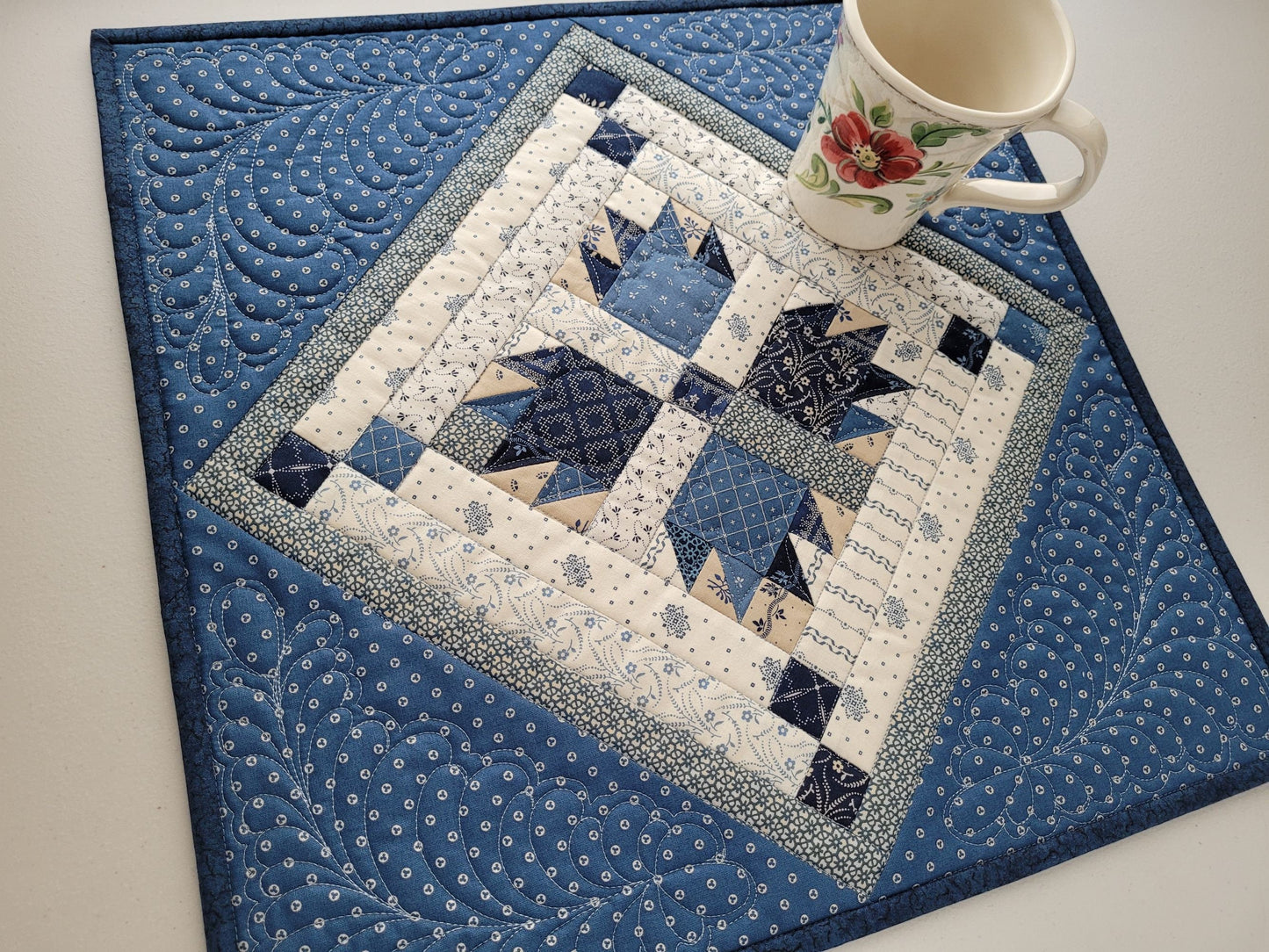 small blue scrap quilt