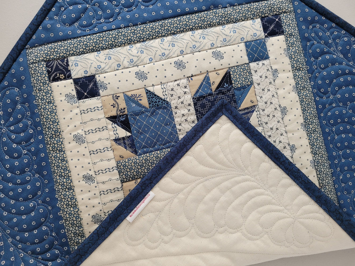 wall quilt showing backing