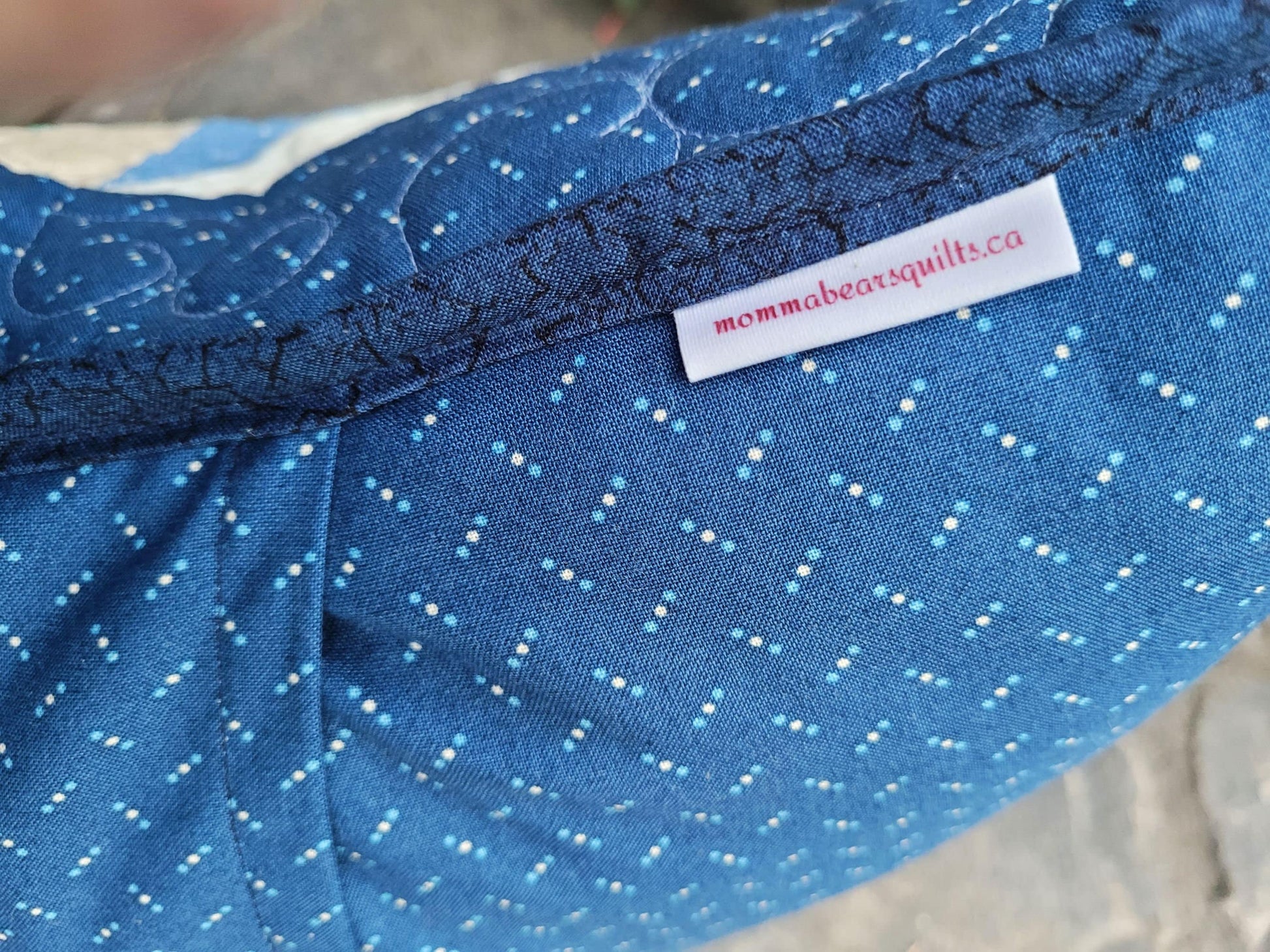 Blue Patchwork Pillow Quilt | Scrappy Pinwheel Sofa Throw Cushion