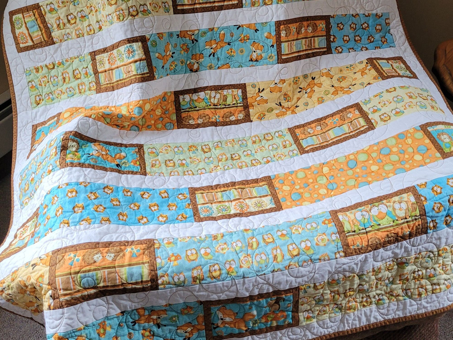 owl toddler bed quilt