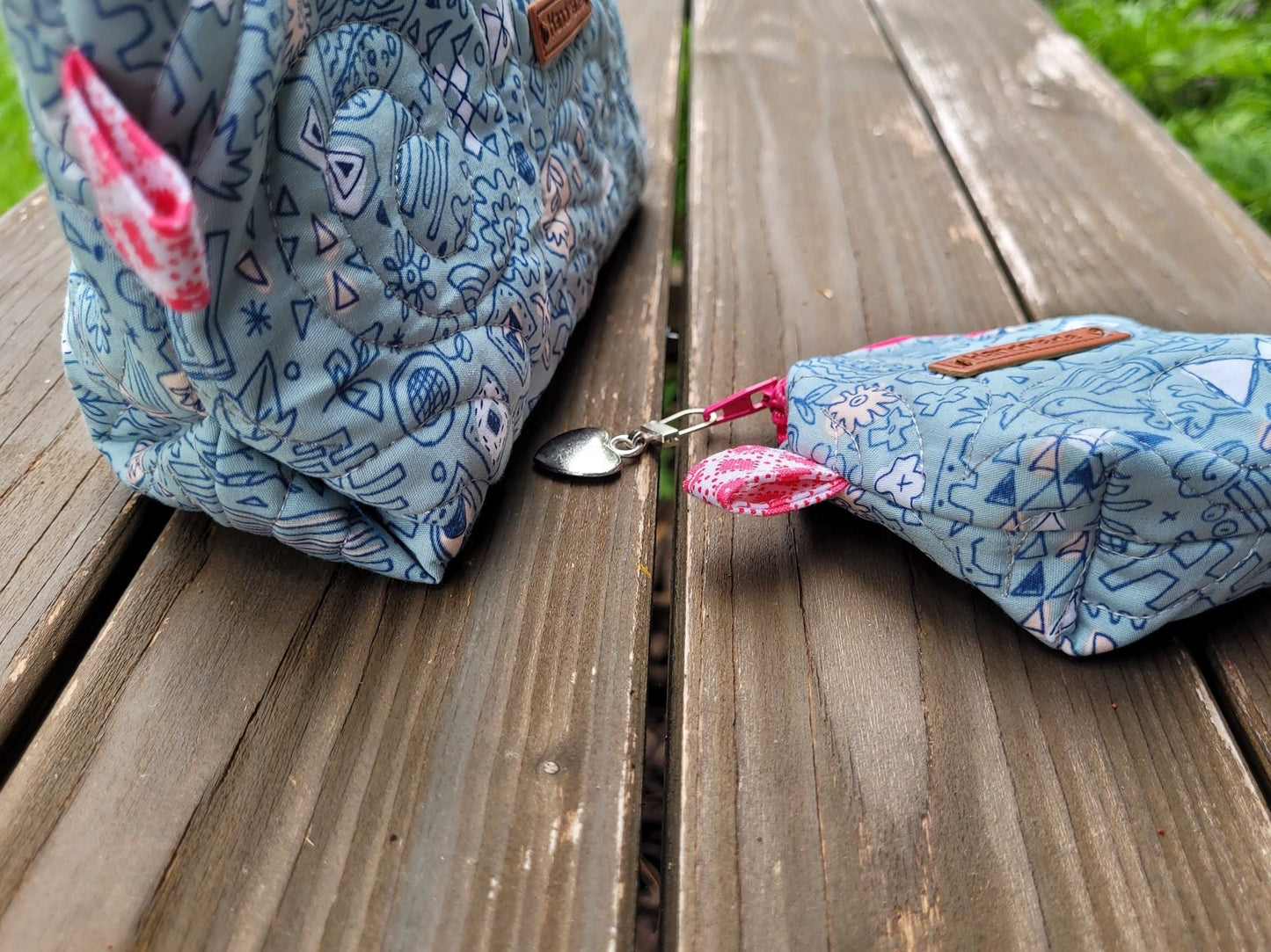 showing quilted bag details