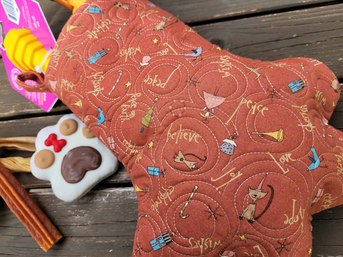 Pet Stocking for Christmas, Quilted Paw Stocking