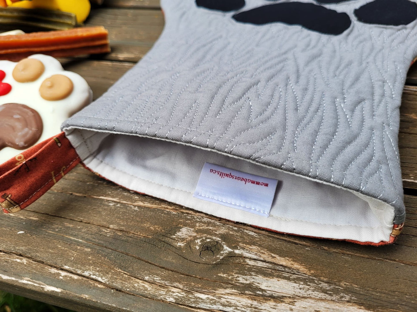 Pet Stocking for Christmas, Quilted Paw Stocking