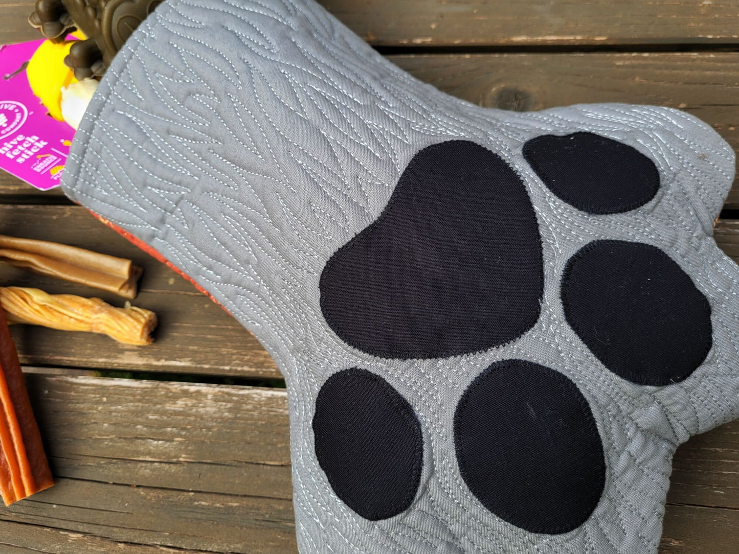 Pet Stocking for Christmas, Quilted Paw Stocking