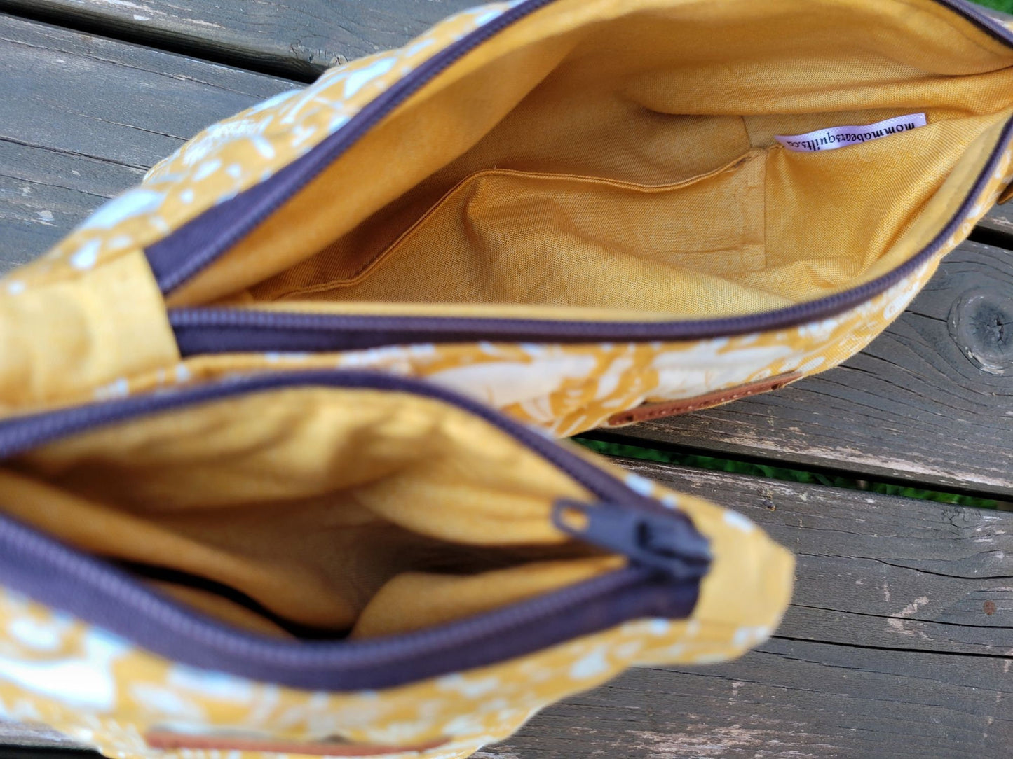 Quilted Zipper Pouch | Garden Theme Cosmetic Bag | Travel Toiletry Bag | Gift for Gardener