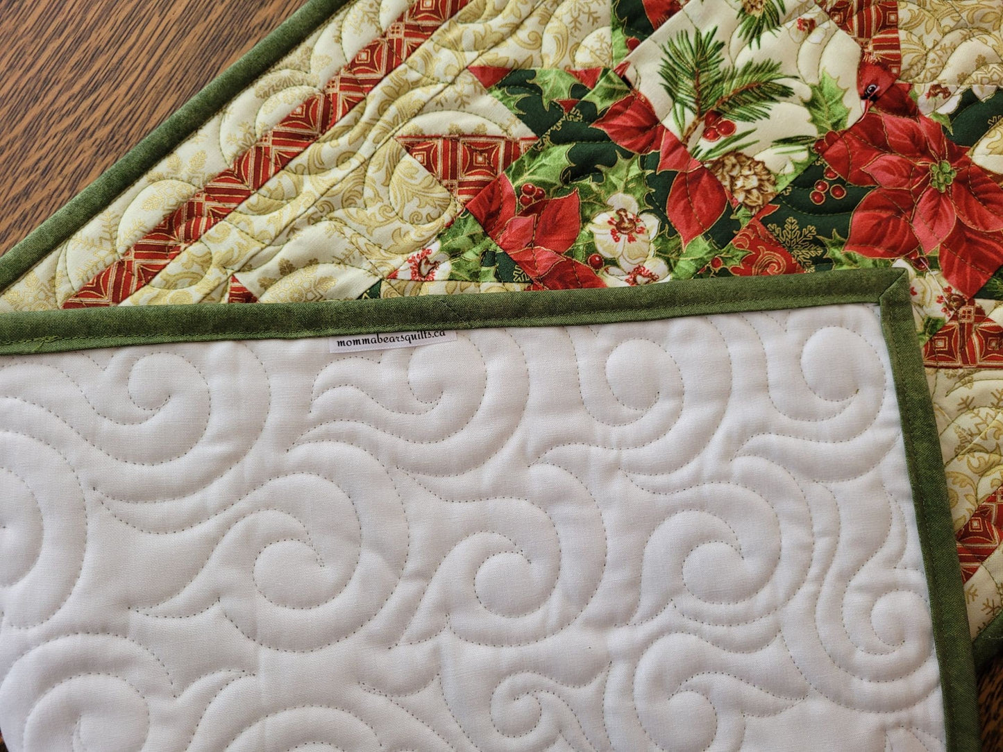 showing back of table runner