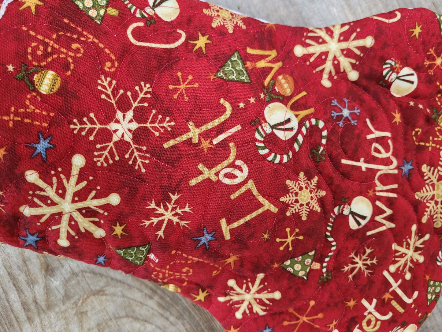 Pet Paw Stocking, Quilted Christmas Stocking