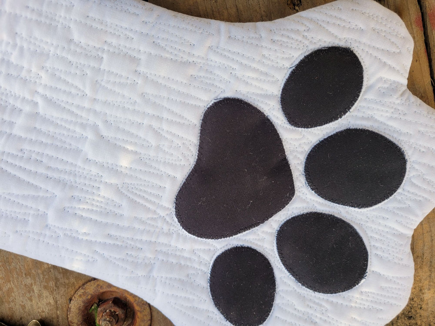 Pet Paw Stocking, Quilted Christmas Stocking