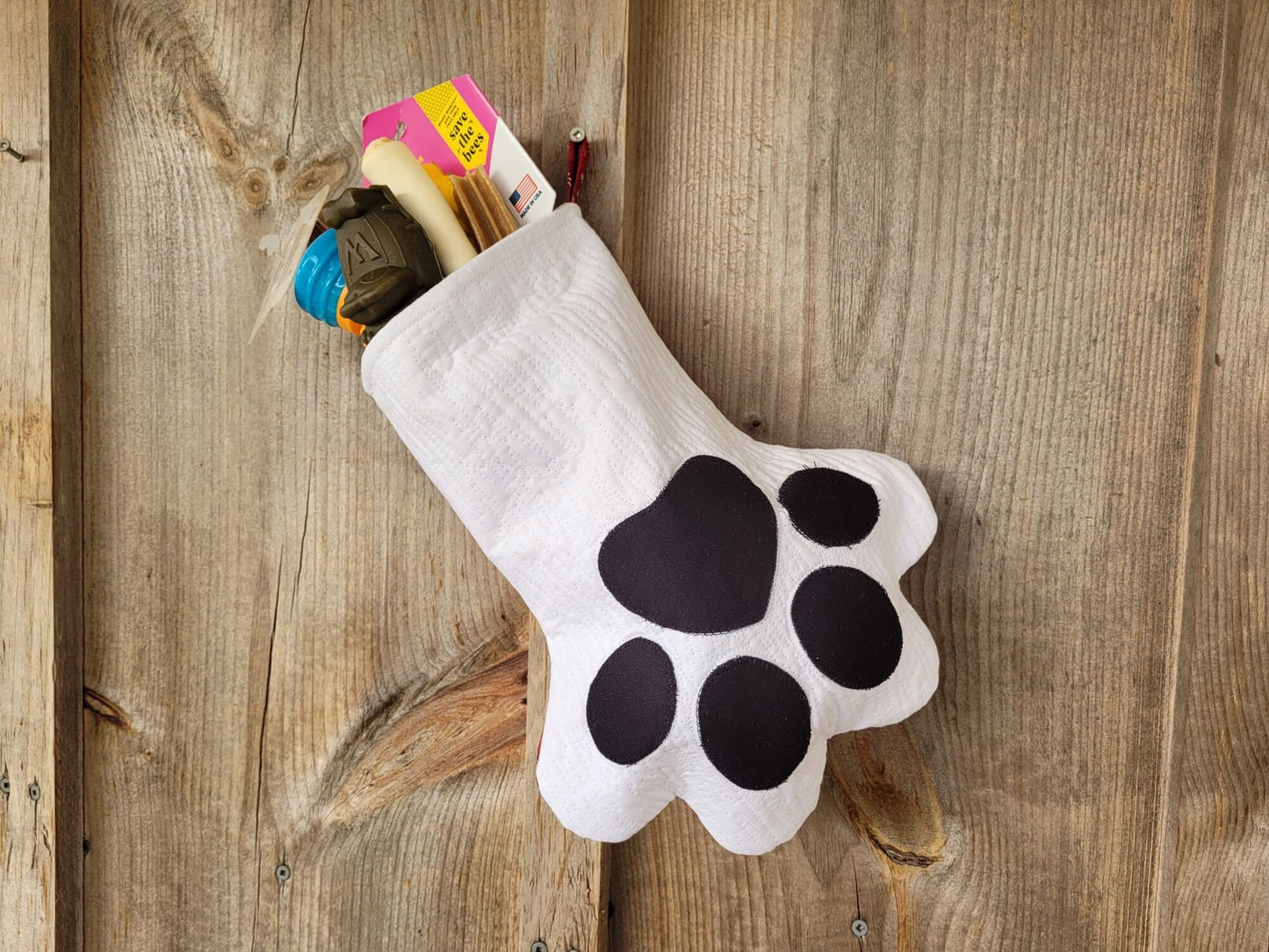 Pet Paw Stocking, Quilted Christmas Stocking
